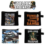 Italian Brainrot Wallet Tung Sahur Zipper Wallet Cartoon Children's Wallet Coin Paper Currency Stora
