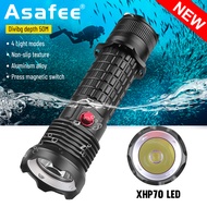 ASAFEE D903 Scuba Diving Asafee XHP70 Super Bright Diving Flashlight D903 Underwater 50M Depth water
