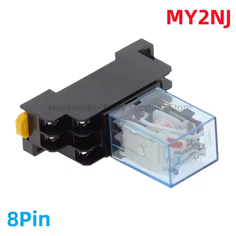 1Set HH52P MY2NJ Model DPDT 12VDC DC24V AC110V AC220V Coil 8 Pin 35mm DIN Rail Power Relay + Socket 