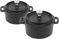 Mini Cocotte 16 oz Mini Dutch Oven 0.5 qt. Cast Iron Garlic Roaster for Oven Garlic Confit Pot Ramek
