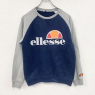 古著Ellesse 衛衣/運動衫，藏青色和灰色，S 碼