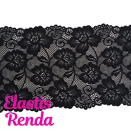 ( Harga Per Meter) Renda Strech Elastis Hitam Lebar 20 Cm