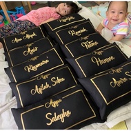 Black Gold Multi-sizes Custom Design Pillow Bantal Tulis Nama Hitam Canvas Pelbagai Saiz Cetak