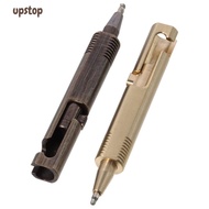 UPSTOTO Pocket Ballpoint Pen, Mini Retractable Brass Pen, Portable Signature Pen