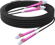 Lc to Lc Fiber Patch Cable Multimode 30M/99FT, 2 Core OM4 50/125um Armored Outdoor Fiber Patch Cable