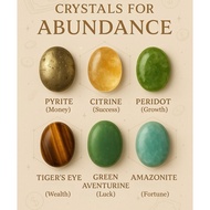 Crystals for Abundance 6mm Bracelet Set•Pyrite Citrine Peridot Tiger Eye Green Aventurine Amazonite