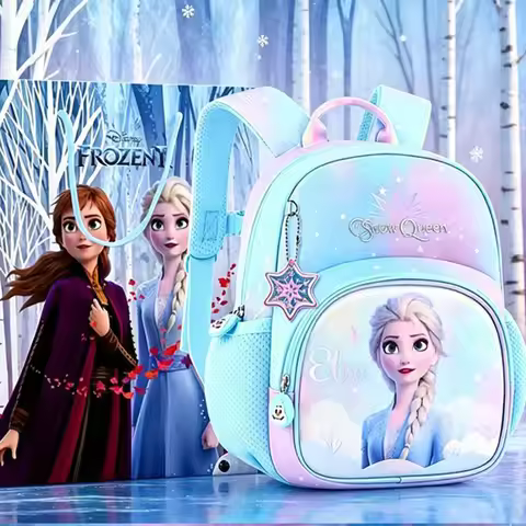 Aisha School Bag Lightweight Ridge Protection Burden Reduction Backpack Student Elsa Princess Cartoo
