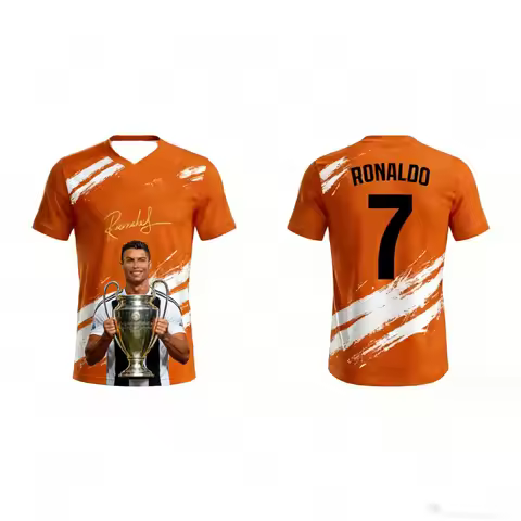 Ronaldo # 7 Football Jersey Men's Sports T-shirt 3D Printed Summer Dry Quick Men's T-shirt Children'