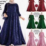 Rik452 ELDE 5 - Anisha Maxi GAMIS Tille JUMBO Dress L - XL - 3XL - 5XL moscrepe+Tille Variation Pear