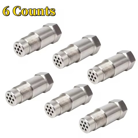 6PCS Oxygen Sensor with Mini Catalyst, Stainless Stee Oxygen Sensor Filter Adapter, M18x1.5 Universa