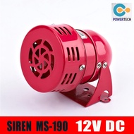 ไซเรน SIREN 110DB สีแดงโลหะ มอเตอร์ไซเรนสัญญาณเตือนเสียง ป้องกันการโจรกรรม MS 190  220VAC 12VDC24VDC