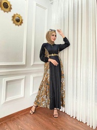 midi dress Gamis bunga rayon| baju gamis|baju muslim
