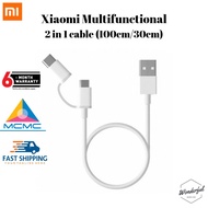 Xiaomi Mi 2 in 1 Micro USB To Type C Cable 30cm / 100cm