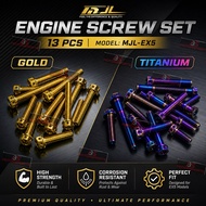 EX5 ENGINE SCREW SET GOLD TITANIUM MJL HONDA EX5 SCREW ENGINE EX5DREAM DREAM SCREW COLOUR SKRU
