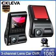 Ekleva 3 Kênh DVR cho xe hơi HD 1080P Dash Cam Cho Xe ba hướng Dashcam Hộp Đen Điều Khiển Video Máy 