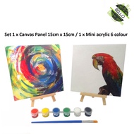 [KSSM AKTIVITI SENI T3] Set of 1 x Canvas panel 15cm x 15cm / 1 x Mini Acrylic 6colour