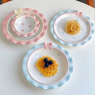 Javaco | Plate Ribbon Dot | Plate 20cm | Aesthetic Plate | Aesthetic Dessert Plate
