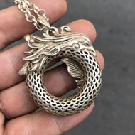 Antique Miscellaneous Collection Antique Daqing Qianlong Year-Made Phoenix Pendant Necklace Antique 