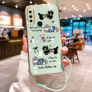 Casing HP For VIVO V15 V15 Pro Case Casing Cartoon Cat Pattern HP Casing Casing Layered Strap Casing