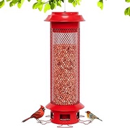 Wellavich Squirrel Proof Bird Feeder for Outdoors Hanging, Weight Activated, 5 Perches & Ports, Remo
