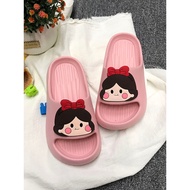 selipar pantai selipar budak selipar wanita Cute Bow Pink Cartoon Children Sandals Slippers