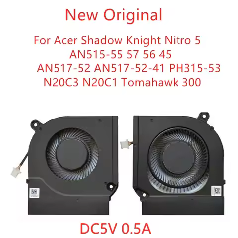 New Original Laptop CPU Cooling Fan For Acer Nitro 5 AN515-55 57 56 45 AN517-52 AN517-41 PH315-53 N2