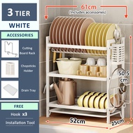 GSlife ชั้นคว่ำจาน 2/3ชั้น ชั้นวางของในครัว พร้อมถาดรองน้ำ ที่วางเขียง วัสดุเหล็กคาร์บอน