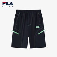 (130-170cm) FILA KIDS x CENTRE POMPIDOU WHITE LINE Boy's Woven 5 Inch Pants in Navy
