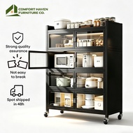 Comfort Haven Furniture Co. Kitchen Dustproof Storage Cabinet Rak Dapur Microwave Oven Rack Shelves
