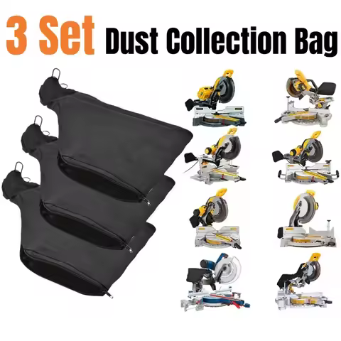 3 Set Dust Collector Bag for 255 Model Miter Saw with Adjustable Dust Jacket Stand and Zipper, Edge 