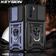 KEYSION Shockproof Case for Infinix Zero 5G 2023 Slide Camera Lens Protection Ring Stand Phone Back 