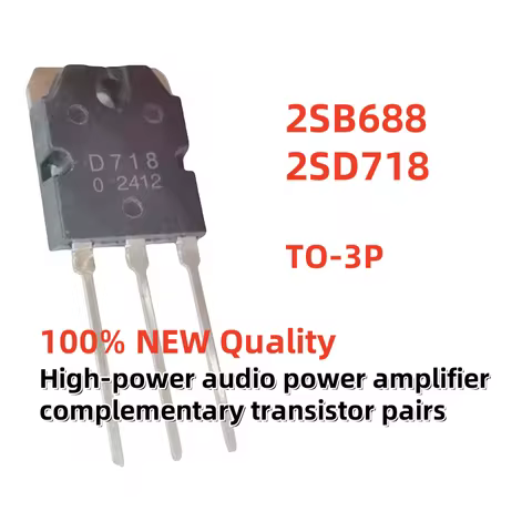 10PCS/5Pairs 100% New and Quality 2SB688 B688 2SD718 D718 TO-3P High-power audio power amplifier com
