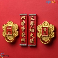 QBK6Q 2pcs Spring Festival Fridge Magnet, Chinese Style Resin Door Knocker Fridge Magnet, Unique Ble
