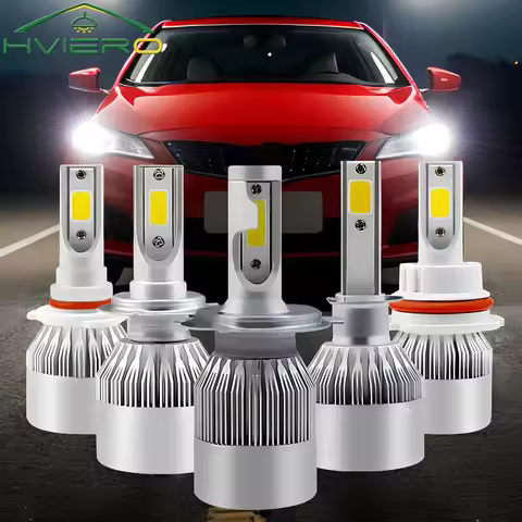 2pcs C6 72W H4 H1 H7 COB LED H11 HB4 9006 Car Headlight Bulbs Car Fog Light 12V 7200LM Auto Headlamp