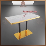 Wooditbe Cafe Table Acrylic Restaurant Dining Table Luxury Set Cafe Gold Table Coffee Table Meja Mak