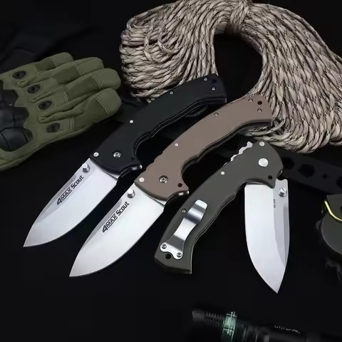New 62RQ Folding Pocket Knife Military Tactical knife AUS10A Steel Multipurpose Hunting Tanto Knife 