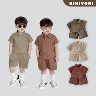 KIKIYONI short sleeve set for boys in 3 colors made of soft and cool 4-way stretch cotton, code 25B6
