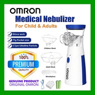 Omron เครื่องพ่นยาแบบพกพาแบบใช้มือถือ Mini Inhaler เครื่องพ่นฝอยละอองตาข่ายเครื่องมือถือชาร์จเด็กมินิแบบพกพาอัลตราโซนิกเสมหะ  Omron Nebulizer for Asthma Nebulizer Rechargeable Portable and Light Weight Free Atomization Mask and Nozzle