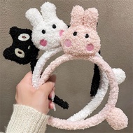 Lamb Wool Funny Rabbit Headband Face Wash Women Black Cat White Rabbit Influencer Cat Unique Headban