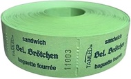 Receipt Roll Green Trilingual 1000 Tears, Numbered Catering Festival Food Stamps Catering Event Comp