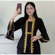 Blouse Borneo Lace gold merah Bidayuh Kadazan Dusun Free size 50-80kg