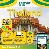 Tecinx eSIM (Thailand) - 1GB to Unlimited Data | 1-30 Days | Delivery to Email/Chat