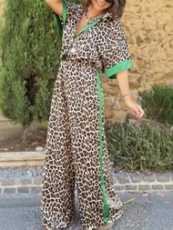 New store opening 50% discount for only three daysRetro Leopard Loose Print Loungewear Womens Top Sh