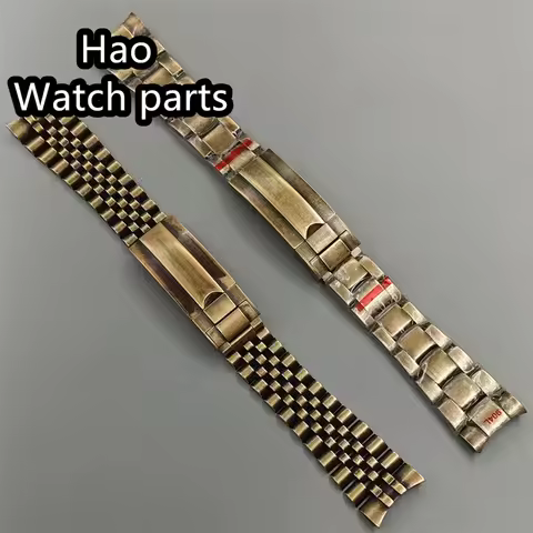 BLIGER 20mm 904L bracelet Solid Stainless Steel Bronze Watch Band Folding Buckle Oysters/Jubilee Men