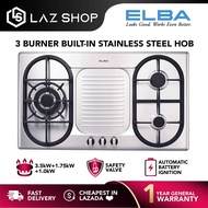 Elba 3 Burner 6.25kW Sabaf Burner Built-In Stainless Steel Hob EBH-9930 with Safety Valve