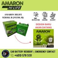 [ Installation Provided ] 95D26R | 95D26L | NS70 | NS70L | D26R | D26L ] Amaron Hi-life | Car Battery Bateri Kereta |