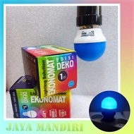 LED EKONOMAT 1W 1W Watt biru DEKO E27 Bulb Blue 1watt 1w Night Light 1w 1Watt Cafe Decoration