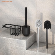 ZENITHZEN No Dead Angle Toilet Brush, Nail Free Installation with Hook Toilet Brush Holder, Space Sa