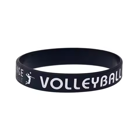 1 PC Volleyball Silicone Wristband Inspirational Sports Training Bracelet Fan Cheer Bangles Group Ac