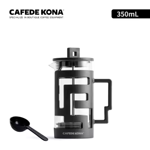 CAFEDE KONA French Press Coffee Press Tea Coffee Maker Glass Coffee Pot High Density Stainless Steel